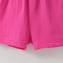 Kookie Kids Sleeveless Halter Neck Jumpsuit Solid Colour - Fuchsia image 5