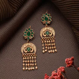 Jazz and Sizzle Gold-Plated Floral Drop Earrings image 1