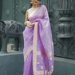 ZIKARAA Woven Design Zari Pure Silk Saree-image-72