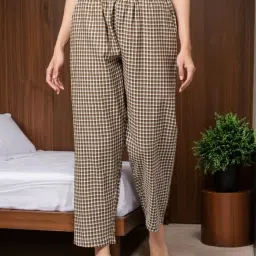 Kryptic Brown & Maroon Cotton Checks Lounge Pants (Pack Of 2) image 1