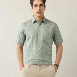 Arrow Green Cotton Regular Fit Checks Formal Shirt-picture-19