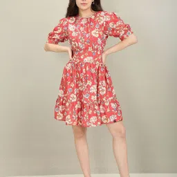 U.S. Polo Assn. Red Printed A Line Dress image 1