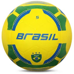Vector X Brasil Rubber Moulded Football (Yellow & Green) Size - 5 image 1