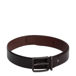 Van Heusen Black Leather Textured Waist Belt for Men image 1