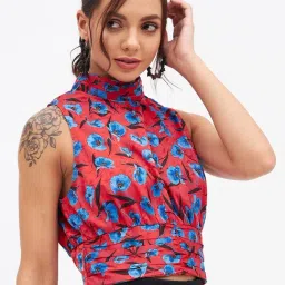 Kibo Multi Satin Print Tops-image-2