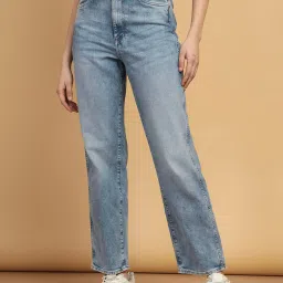 Wrangler Light Blue Straight Fit High Rise Jeans image 1