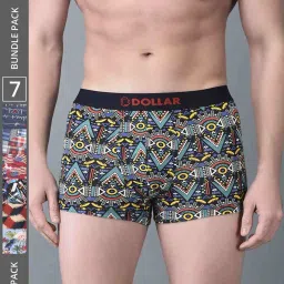Dollar Bigboss Assorted Cotton Regular Fit Printed Trunks - Pack Of 7 image 1