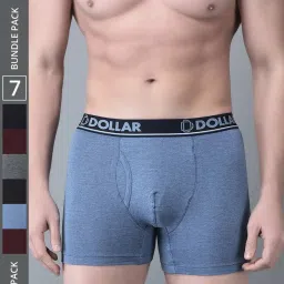 Dollar Bigboss Assorted Cotton Regular Fit Trunks - Pack Of 7 image 1