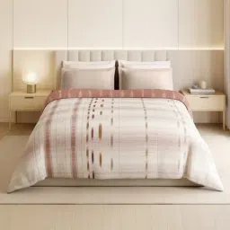 Spaces Light Blue Cotton Geometric 350 TC Double Quilt-picture-41