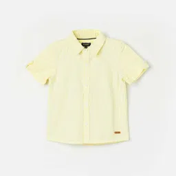 Juniors by Lifestyle Kids Yellow Cotton Striped Shirt image 1