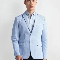 Arrow Blue Slim Fit Checks Blazer image 1