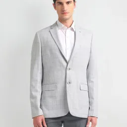 Arrow Grey Regular Fit Checks Blazer image 1
