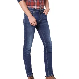 celio celio* Dark Blue Mid Rise Lightly Washed Jeans image 3