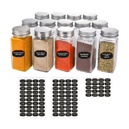 CVANU 140 Pieces White & Black Spice Names Self-Adhesive Stickers-picture-16