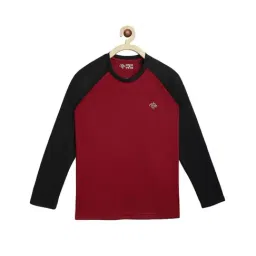 Chimprala Kids Maroon & Black Solid T-Shirt-image-25