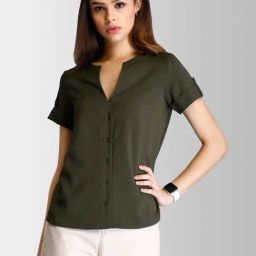 Fablestreet Olive Regular Fit Top-picture-30
