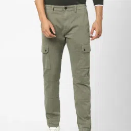 celio Celio* Olive Green Cotton Regular Fit Joggers-picture-23