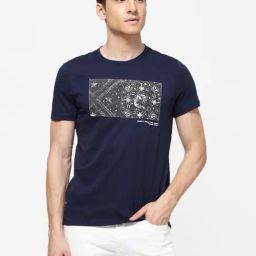 Wrangler Navy Regular Fit Printed T-Shirt-picture-43