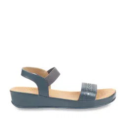 Metro Women's Blue Ankle Strap Wedges-image-95