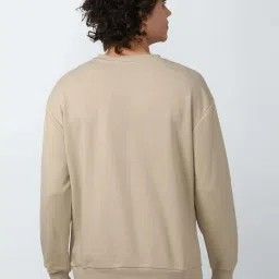 Forever 21 Khaki Cotton Regular Fit Self Pattern Sweatshirt image 2