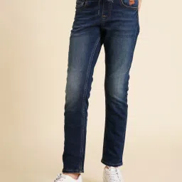 Jack & Jones Junior Boys Blue Solid Straight Fit Jeans image 1