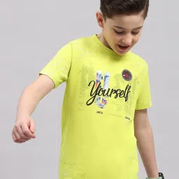 Monte Carlo Kids Lime Green Printed T-Shirt image 1