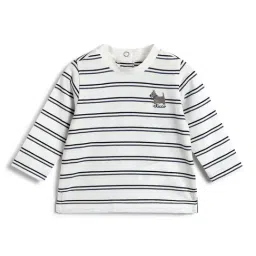 Chicco Boys White & Blue Cotton Regular Fit Striped T-Shirt-picture-39