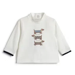 Chicco Boys White Cotton Regular Fit Graphic Print T-Shirt-image-60
