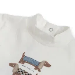 Chicco Boys White Cotton Regular Fit Graphic Print T-Shirt image 3