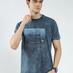 Monte Carlo Blue Regular Fit Printed T-Shirt image 1