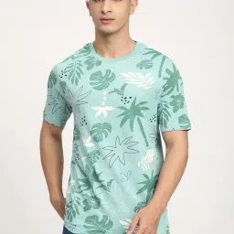 R&B Green Cotton Regular Fit Printed T-Shirt-picture-32