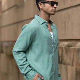 Powerlook Men Solid Spread Collar Casual Shirt image 3