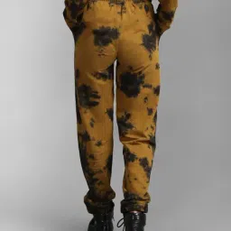 KZ07 by Kazo Mustard Printed Regular Fit High Rise Joggers image 2