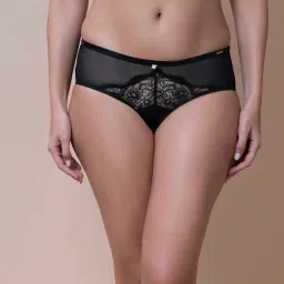 Amante Black Polyamide Solid Hipster Panty image 1