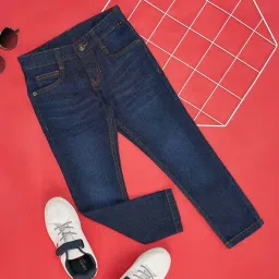 Pantaloons Junior Estate Blue Cotton Regular Fit Jeans image 1