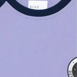 Blue Giraffe Kids Blue Cotton Color Block Full Sleeves T-Shirt image 3