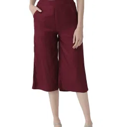Style Quotient Wine Regular Fit Culottes image 1