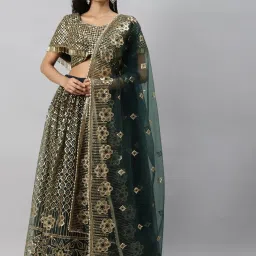 Readiprint Fashions Blue Embellished Semi-Stitched Lehenga Choli With Dupatta image 1