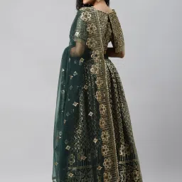 Readiprint Fashions Blue Embellished Semi-Stitched Lehenga Choli With Dupatta image 2