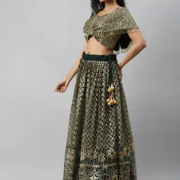 Readiprint Fashions Blue Embellished Semi-Stitched Lehenga Choli With Dupatta image 3