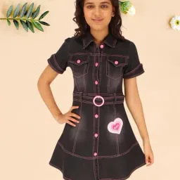 Cutecumber Kids Black Embroidered Dress-picture-38