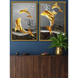 Art Street Gold Canvas Wall Art - Set of 2 image 1