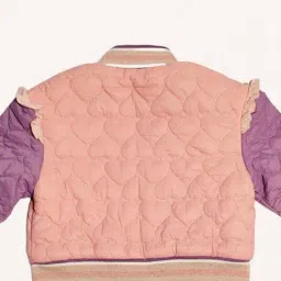 One Friday Kids Peach Quilted Regular Fit Jacket image 5