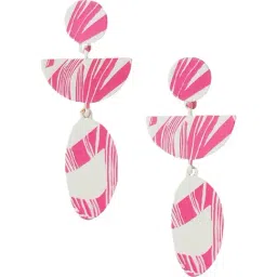 Accessorize London Women's Pink Print Mixed Shape Earrings image 3