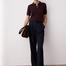 Trendyol Women Mid-Rise Regular Fit Pleated Trousers image 4