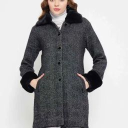 MADAME Black Chequered Long Cardigan-picture-37