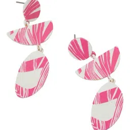 Accessorize London Women's Pink Print Mixed Shape Earrings image 4