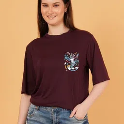 LECOWAR Women Pack of 2 Printed Regular Fit T-shirt-image-45