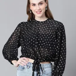 Oxolloxo Black & White Printed Crop Top-picture-21