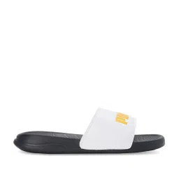 Puma Kids Popcat 20 Jr White & Peacoat Blue Slides image 1